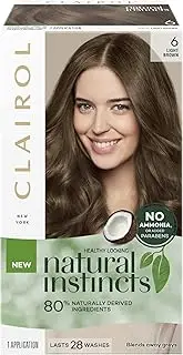 Clairol Natural Instincts Semi-Permanant Hair Colour, 6 Light Brown, Ammonia Free, Natural Hair Colour