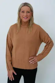 MerinoSnug Alpaca Wool Blend High Neck Jumper, Camel / XL