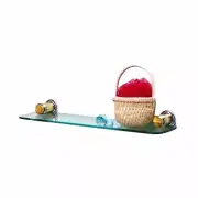 Floating Glass Shelf Kit 19" Solid Brass Brackets | Renovator's Supply