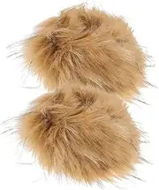 [MOBUTOFU] Fashionable Women's Winter Warm Wrist Cuffs Fluffy Furry Wrist Cuff Hand Warmer Gloves Set