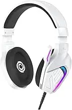 Oniverse Wired Gaming Headset with Adjustable Microphone, Compatible with PS5 PS4 Switch Xbox PC Mac, LED Gaming Headset, 50mm Speakers Comfortable and Breathable, Wired Jack - Meteor (Frost White)