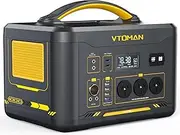 VTOMAN Jump 1000 Power Station with Solar Panel Included, 1000W/1408Wh Durable LiFePO4 Portable Solar Generator with 1000W Constant-Power, Regulated 12V DC, PD 100W Type-C for Home Backup RV Camping