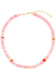 Anni LU Barrel 18kt Gold-plated Necklace - Pink ONE SIZE