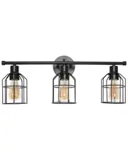 Lalia Home 3-Light Industrial Wired Vanity-Light Matte Black