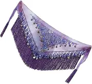 [GAROZATION] Sparkly Sequin Triangle Hip Scarf for Sequin Dance Skirt Belt Women's Dance Performance Costume