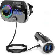 FM Transmitter, Bluetooth, Hands-Free Car Kit, Quick Charge, Car Radio Adapter