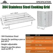 Camping Barbecue Cooking Hiking Camping Fire Pit Portable Stainless Steel Grill