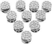 IWOWHERO 12Pcs Metal Spring Cord Locks Durable Toggle Fasteners for Easy of Drawstrings for Bags Hats and Clothing Smooth Slider Stopper Silver