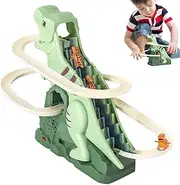 Dinosaur Race Track | Fun Track Slide Roller Coaster Toys with Music | Kids' Indoor Climbers Play Structures for Kids Girls Christmas Halloween Racing