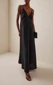 [Róhe] Hammered-Silk Maxi Dress