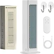 Breezamax, Brizaac - Beat the Scorching Heat & Humidity Instantly, Breeze Max Air Cooler, Portable Conditioner Desktop Shaking Head Quiet With 3 Speeds (White Charge with remote)
