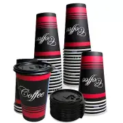 20oz Design Coffee Cups and Black Flat Lids Hot Cold Drinks Disposable 1000pcs