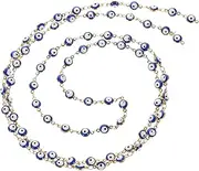 DECORNIJIA Evil Eye Bead Chain Stainless Steel Link for DIY Craft Jewelry Making Enamel Eye Charm Durable and Corrosion Resistant Accessory for Necklaces and Bracelets