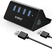 ORICO 4 Port USB3.0 HUB with Phone & Tablet Stander (SHC-U3); 4 SuperSpeed USB3.0 Ports; USB3.0 Type-A; 3.3 Ft / 1M USB3.0 Cord; 5Gbps