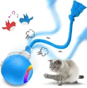 Interactive Cat Toys for Indoor Cats, USB Rechargeable, Fast Rolling Dog Blue
