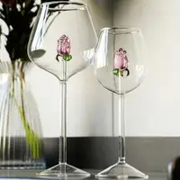 在飛比找ETMall東森購物網優惠-Creative 3D Pink Glass Rose Bu