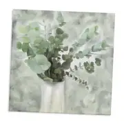 Sage Green Painterly Eucalyptus in White Vase Wall Art, 30 x 30, Multi-Color