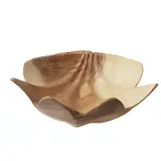 Carved Wooden Bowl Clam Shell Design