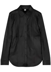 Totême Leather Shirt - Black - 40 (UK12 / M) 40 (UK12 / M)