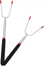2Pcs Telescopic Roasting Sticks Durable BBQ Forks with Insulated Handles for Barbecues Camping and Family Gatherings Sharp Tip for Easy Skewering