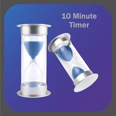 10 Minute Blue Sand Hour Glass Timer With Protective Cover