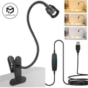 Zoomable LED Reading Lights USB Clamp Book Light Flexible Gooseneck Read Night L