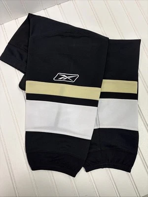 Reebok SX100 PIT Int SO White Hockey Socks One SZ Black Gold White NWT