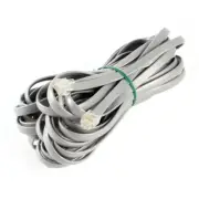 Gray Plastic Noodles 6P6C RJ12 M/M Flat Telephone Cable Cord 10M 33ft