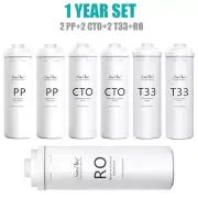 1 Year Set PP CTO T33 RO Water Filter Replacement For SimPure T1-400UV RO System