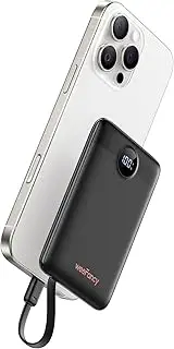 Power Bank for iPhone WeeFancy Mini Powerbank 22.5W Fast Charging Slim USB C Portable Charger Built-in Cables Small Battery Pack 10000mAh Travel Essential Charger for iPhone Samsung Google LG, etc