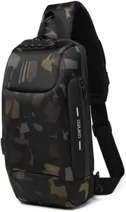 ZUK Anti Theft Sling Bag Shoulder Crossbody Backpack Waterproof Chest Bag with USB Charging Port Lightweight Casual Daypack