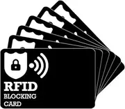 [KEYRI] 6 PCS RFID Blocking Card Ultra Thin Black Credit Card Protector & Bankcards Protector Anti Theft Blocker Credit Cards Protection for Wallets - RFID Cards Safecard for Men & Women, Black, One
