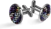 [Generic] Men's Cufflinks, Galaxy Triangle Geometric Shape Cuff Links for Men, Classic Cufflinks Black for Suit Shirt Wedding Business Birthday Jewelry Gift