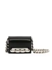 Alexander Mcqueen The Four Ring Micro in Black