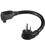 1 Pack Flat Plug Short Power Extension Cord - 6inch Black Low Profile Flat He...