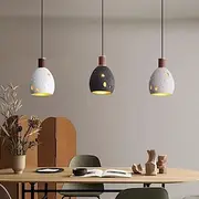 Brass Wood LChandelier Black/Grey/White Honeycomb Stone Body Pendant Light Hollow Out Design Ceiling Light Fixture for Kitchen Island Dining Room Bedroom Hallw
