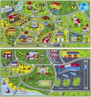 Pack 2 Kids Rug Play Mat Non Slip Polyester Low Pile Soft Comfortable Touch