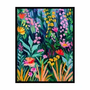 Vibrant Garden Framed Print Fine Art Poster Print