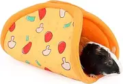 Guinea Pig Hideout, Guinea Pig Tunnel, Rabbit Hideout, Guinea Pig Cage Accessories for Guinea Pig, Bunny, Hamster, Chinchilla, Ferry, Rabbit and Other Small Pets - Pizza Pattern