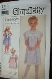 SIMPLICITY 8710 PATTERN GIRL TODDLER 3 CREATIONS DRESS Sz 3 Uncut