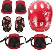 OSOLADY Children's Protective Gear Kid Elbow Guard Elbow Pads Cycling Elbow Pads Bike Helmet Cycling Protective Gear Kid Wrist Guards Knee Pads Epe Pearl Cotton Red