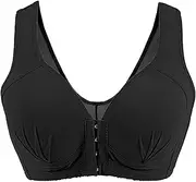 [Dress Cici] Front Closure Bras for Seniors, Wireless Front Hook Bras for Elderly Women