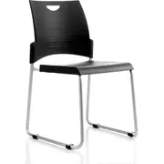 Buro Pronto Sled Base Stacker Chair Black Poly Seat and Back