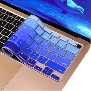 Silicone Keyboard Cover Skin for MacBook Air 13 inch A2337 M1 Chip Released in 2020 Touch ID & Retina Display US Version Ultra Thin Keyboard Protector Cover Skin Accessories, Blue