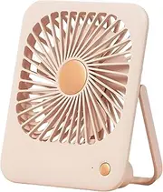 Qixify Desk Fan Battery Operated Fan Rechargeable 180°Tilt Folding Personal Fan Ultra Quiet Small Portable Fan 3 Speed Adjustable Strong Wind USB Fan For Office Bedroom Home Desktop Camping (Pink)