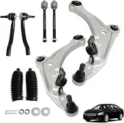 munirater K622054 K622059 ES800357 ES800358 8Pcs Front Lower Control Arm Inner Outer Tierod with Boot Kit Replacement for 2009-2014 Maxima