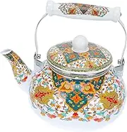 STOBAZA 1pc Thickened Enamel Teapot Elegant Water Kettle for Home Office Use Comfortable Heating Compatible with Gas Induction Cookers