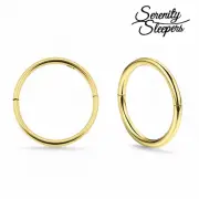 24K Gold Plated 925 STERLING SILVER Sleeper Hoop Earrings Hinged NEW - Tracked