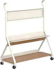 EKDJSN Rolling TV Stand, Mobile TV Cart with Wheels, Tilt Mobile Floor TV Stand, Adjustable Tall TV Mount for 50-75 Inch TV, Universal Rolling TV Stand with 2 Tier Storage Shelf