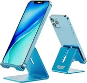 Desk Cell Phone Stand Holder Aluminum Phone Dock Cradle Compatible with Switch, All Android Smartphone, for iPhone 13 iPhone 12 11 Pro Xs Xs Max Xr X 8 7 6 6s Plus 5 5s 5c, Accessories Desk (Blue)